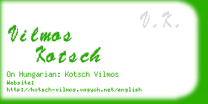 vilmos kotsch business card